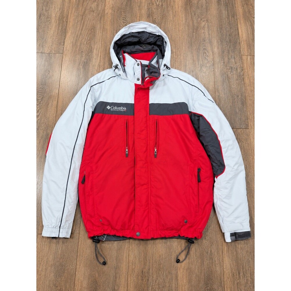 Vintage Columbia Vertex Interchange 3-in-1 Ski Jacket Men's XL Red Gray Hooded